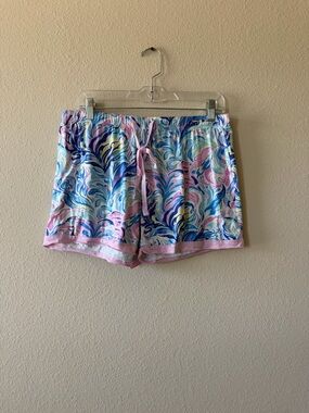 Simply Southern Pastel Swirl Shorts with Pink and Blue Accents